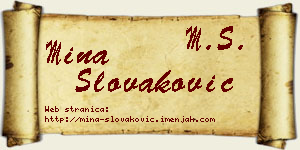 Mina Slovaković vizit kartica